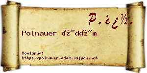 Polnauer Ádám névjegykártya